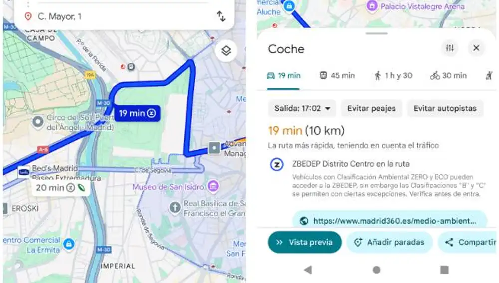 El nuevo icono Z en Google Maps.