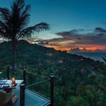 Vista de el golfo de Tailandia desde el bar del hotel