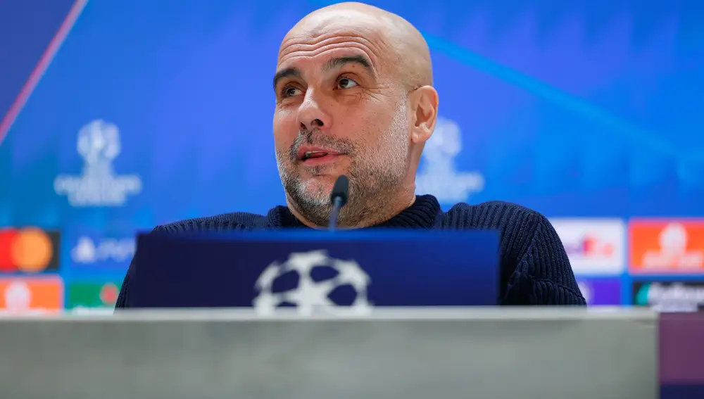 Pep Guardiola press conference for Manchester City - UEFA Champions League