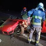 Dos heridos, uno de ellos grave, tuvieron que se excarcelados tras colisionar en una carretera de Mieres (Asturias)