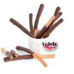 Palitos de galleta bañados en chocolate