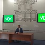 Celestino del Teso durante una rueda de prensa