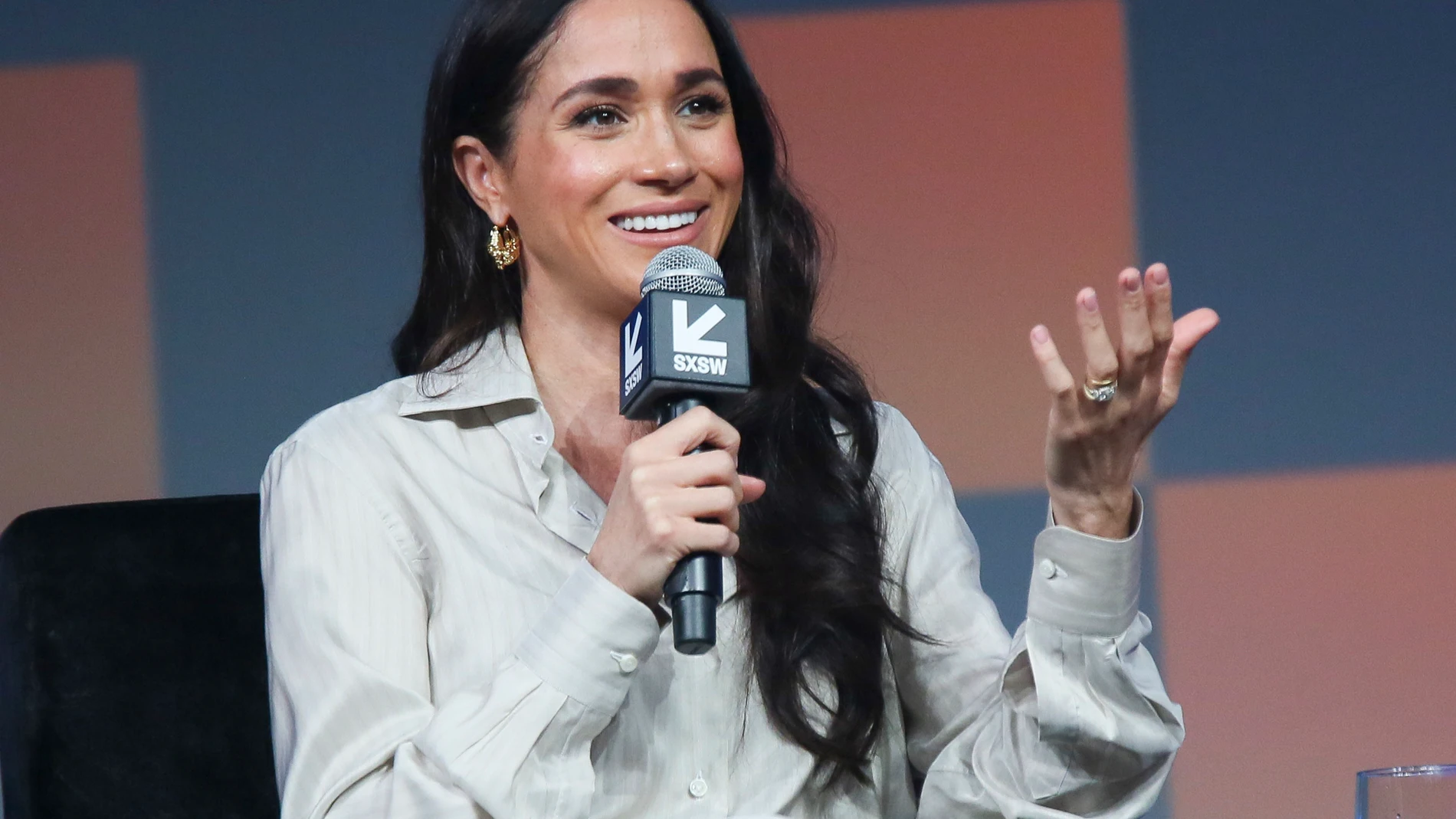 FILE - Meghan, The Duchess of Sussex, speaks during South by Southwest Conference in Austin, Texas, on March 8, 2024. (Photo by Jack Plunkett/Invision/AP, File)