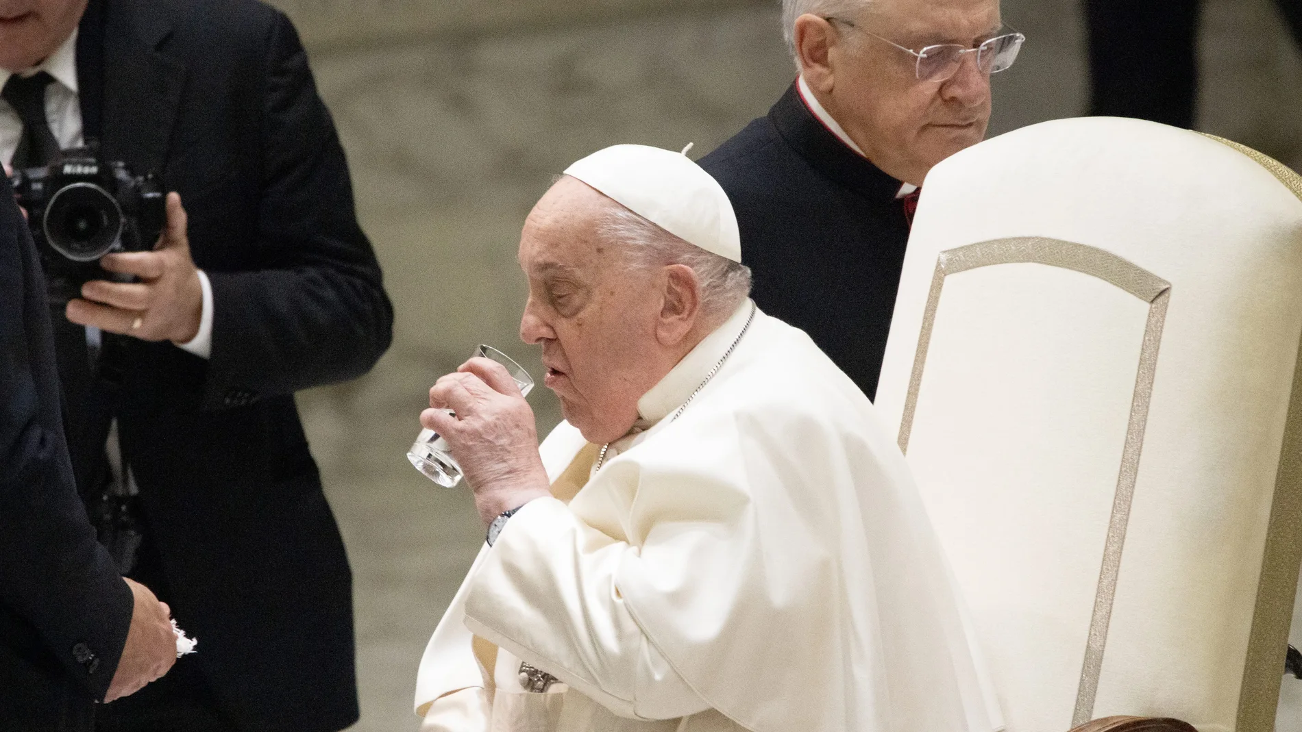 El papa en una audiencia del Jubileo