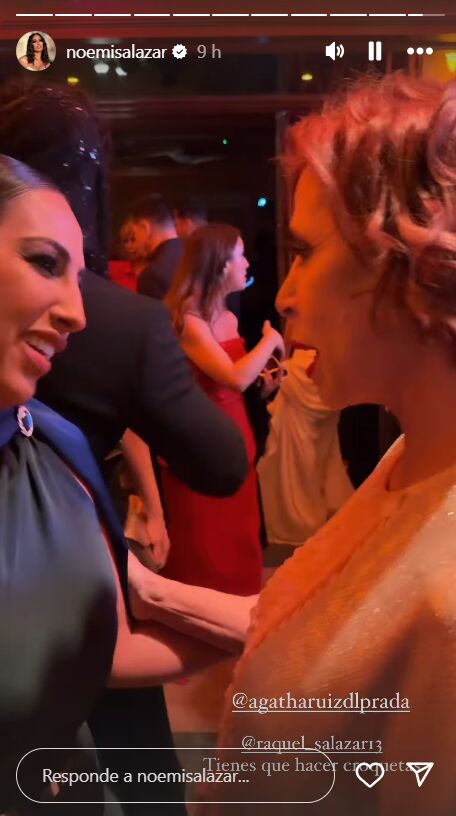 Noemí Salazar y Ágatha Ruiz de la Prada en la fiesta de la Fashion Week de Madrid