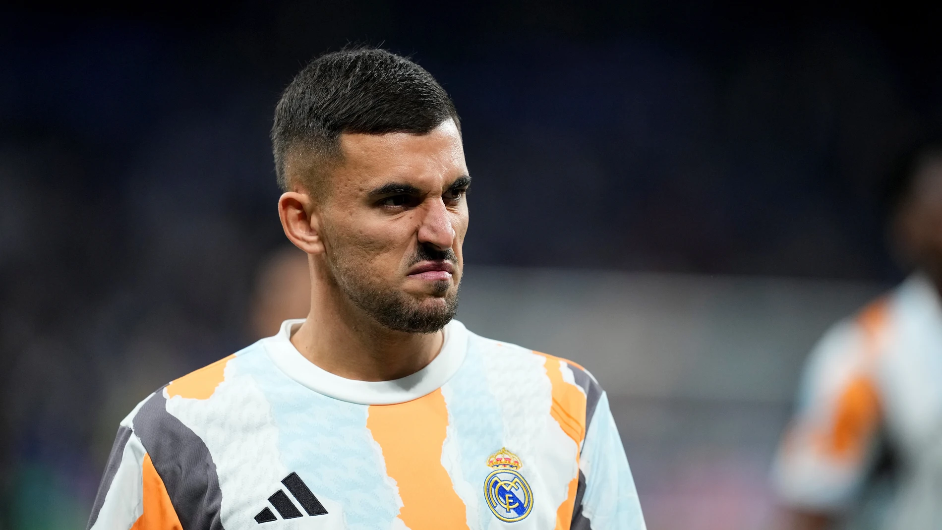 Dani Ceballos of Real Madrid gestures during the UEFA Champions League 2024/25 League Knockout Play-off second leg match between Real Madrid CF and Manchester City, at Santiago Bernabeu stadium on February 19, 2025, in Madrid, Spain. AFP7 19/02/2025 ONLY FOR USE IN SPAIN