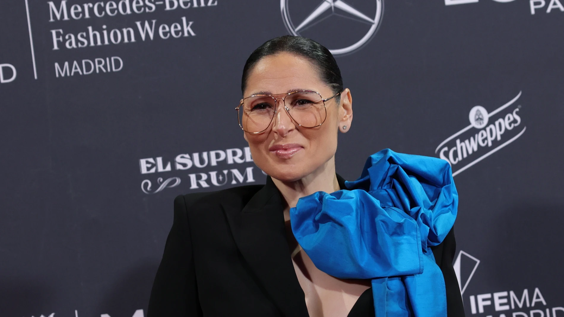 Rosa López en la fiesta de la MBFW de Madrid