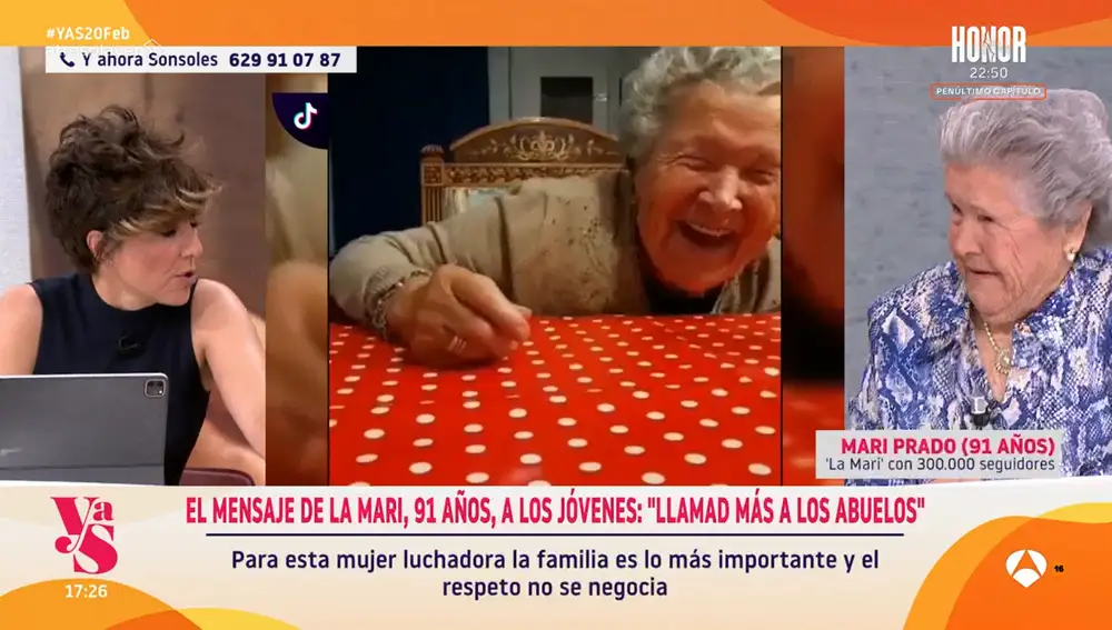 La Mari junto a Sonsoles Ónega en 'Y ahora Sonsoles'