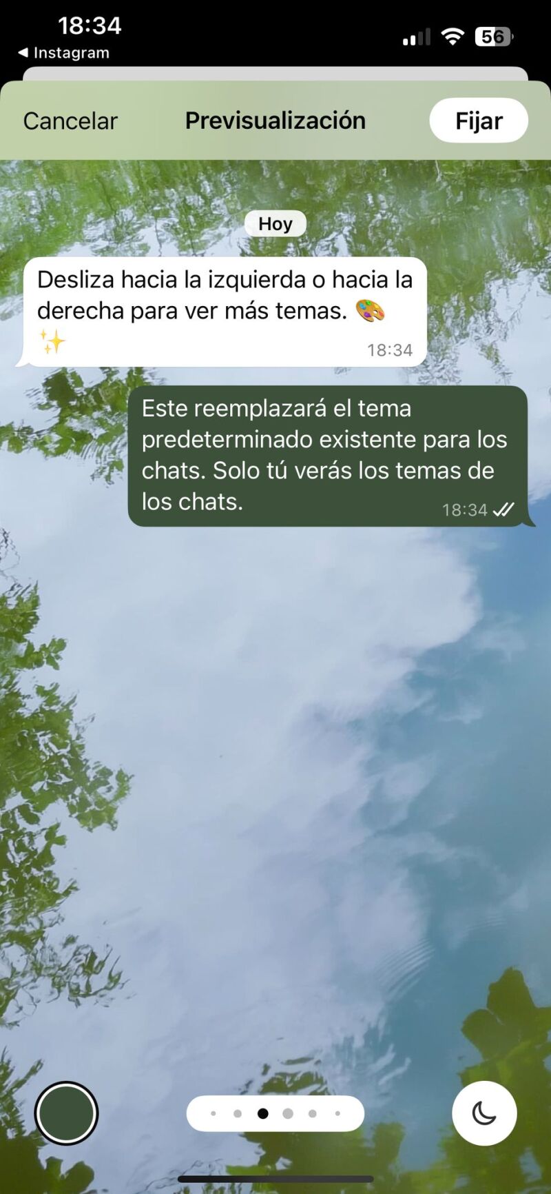 Una de las opciones de nuevo chat