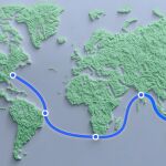 Ruta del cable submarino que está construyendo Meta