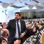 López Miras durante la toma de posesión de la vicepresidencia de la Comisión de Recursos Naturales