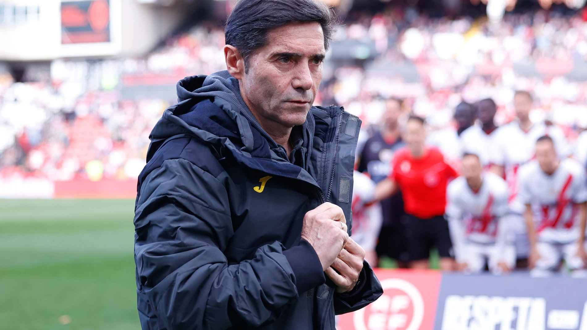 Marcelino Garcia Toral, head coach of Villarreal CF, looks on during the Spanish League, LaLiga EA Sports, football match played between Rayo Vallecano and Villarreal CF at Estadio de Vallecas on February 22, 2025, in Madrid, Spain. AFP7 22/02/2025 ONLY FOR USE IN SPAIN