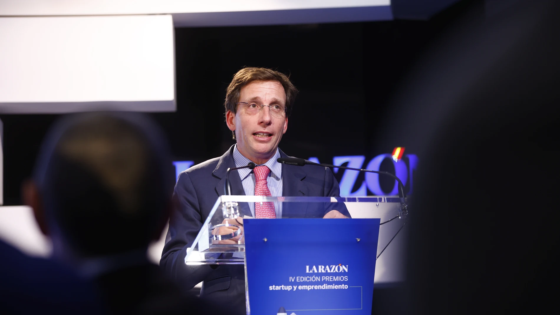 El Alcalde de Madrid, José Luis Martínez -Almeida, durante la IV edición de los Premios Startup y emprendimiento.