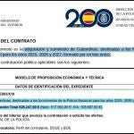 Contrato de licitación para la compra de gabardinas para los mandos de la Policía Nacional