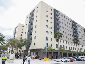 Una de las promociones de viviendas de Entrenúcleos, la zona de más expansión urbanística de Sevilla Una de las promociones de viviendas de Entrenúcleos, la zona de más expansión urbanística de Sevilla