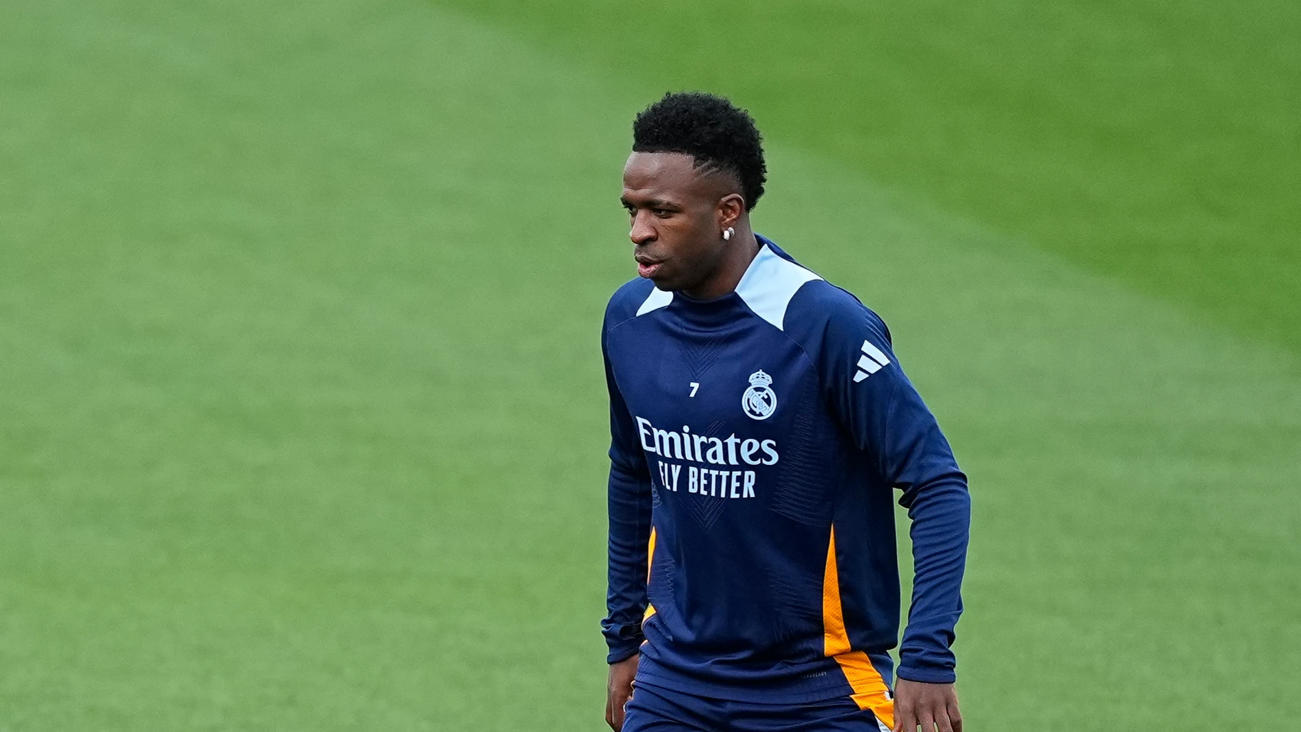 Vinicius Junior during the training day of Real Madrid ahead the Spanish Cup, Copa del Rey, football match against Real Sociedad at Ciudad Deportiva Real Madrid on February 25, 2024, in Valdebebas, Madrid, Spain.AFP7 25/02/2025 ONLY FOR USE IN SPAIN