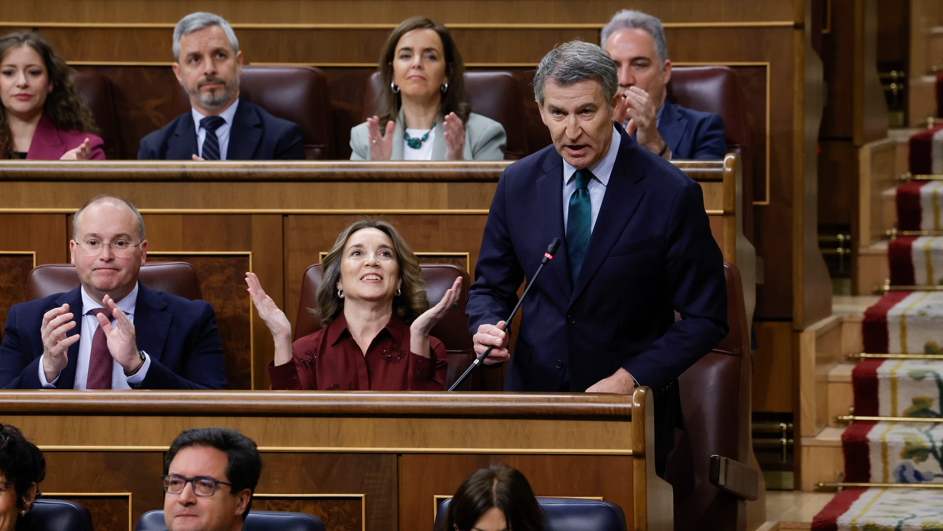 El líder del PP, Alberto Núñez Feijóo, ayer en el Congreso de los Diputados
