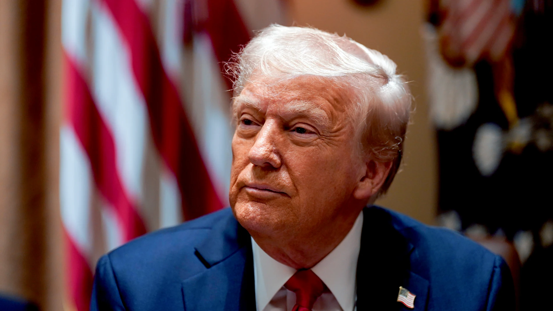 February 26, 2025, Washington, District Of Columbia, USA: United States President Donald Trump during a cabinet meeting at the White House in Washington, DC, US, on Wednesday, February 26, 2025. Elon Musk's demand that more than two million federal employees defend their work is facing pushback from other powerful figures in the Trump administration, in a sign that the billionaire's brash approach to overhauling the government is creating divisionEuropa Press/Contacto/Al Drago - Pool via CN...