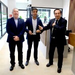 Inauguración de las nuevas oficinas de la Asociación Agraria Jóvenes Agricultores ASAJA de Burgos, con la asistencia de los presidentes nacional y regional, Pedro Barato y Donaciano Dujo, respectivamente, que acompañan al presidente provincial, Esteban Martínez