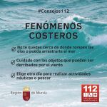 MURCIA.-Meteorología mantiene el aviso amarillo por fenómenos costeros este sábado en el litoral de la Región