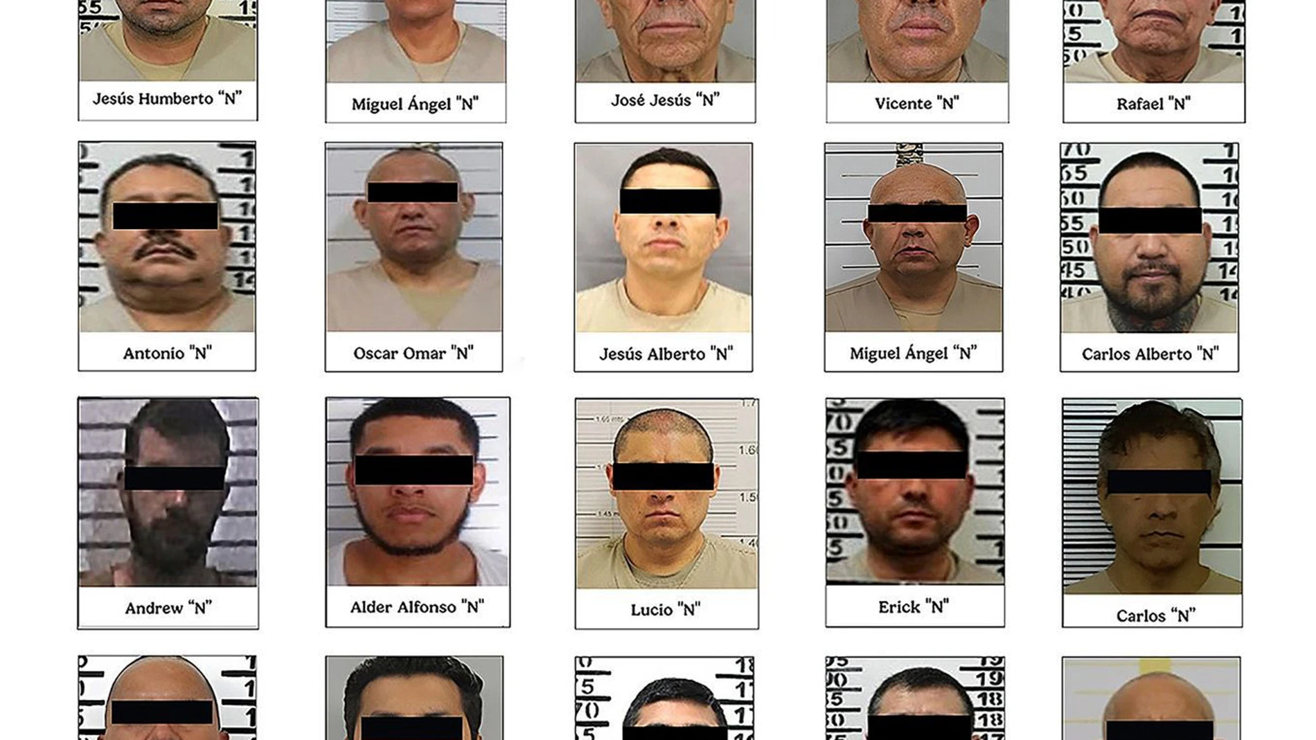 MEX4617. CIUDAD DE MÉXICO (MÉXICO), 27/02/2025.- Combo de fotografías cedida por el Gobierno de México, de presuntos narcotraficantes extraditados a Estado Unidos este jueves, en Ciudad de México (México). Rafael Caro Quintero, capo del Cártel de Guadalajara, así como dos líderes de Los Zetas, Miguel Ángel y Omar Treviño Morales, se encuentran entre los 29 narcotraficantes extraditados por México a Estados Unidos en una operación "sin precedentes", confirmaron a EFE fuentes del gobierno mexic...