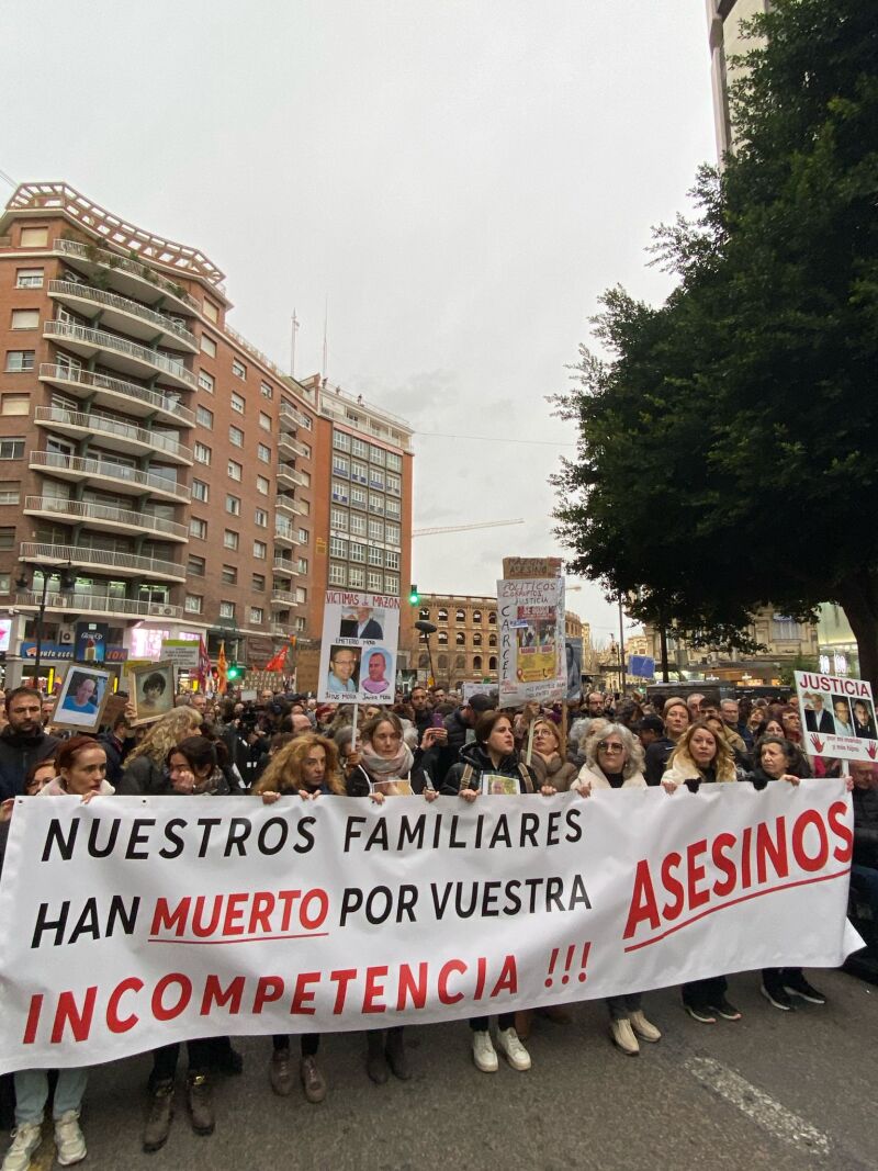 Imagen de la protesta que se desarrolla en el centro de Valencia