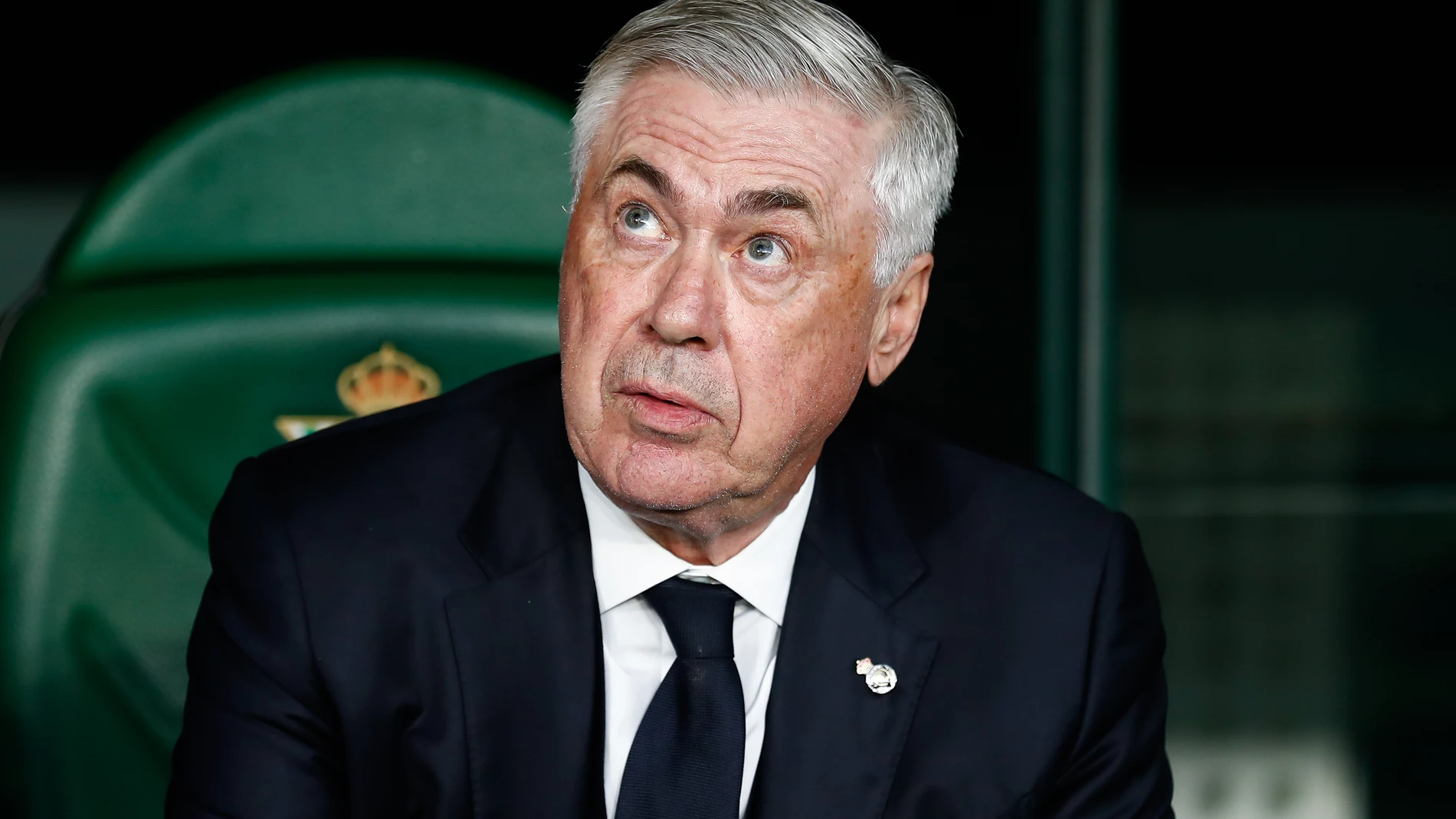 Carlo Ancelotti, head coach of Real Madrid, looks on during the Spanish league, LaLiga EA Sports, football match played between Real Betis and Real Madrid at Benito Villamarin stadium on March 1, 2025, in Sevilla, Spain. AFP7 01/03/2025 ONLY FOR USE IN SPAIN