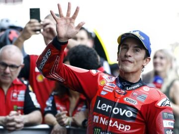 Marc M&aacute;rquez celebra en Buriram su primera "pole" con Ducati oficial