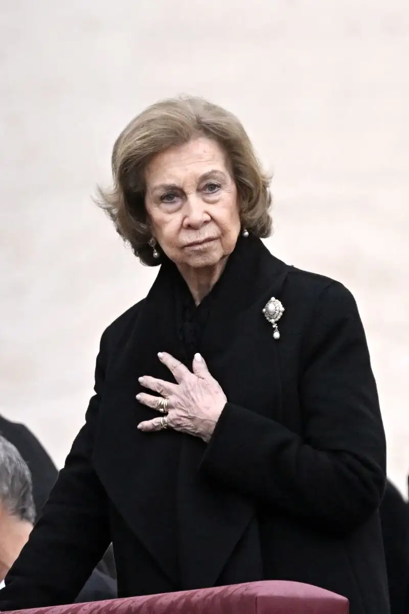 Spain's former queen Sofia during burial of Pope Benedict XVI in the Vatican, January 5, 2023.
