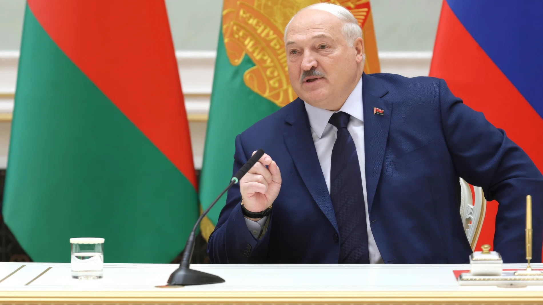 (Foto de ARCHIVO) December 6, 2024, Minsk, Belarus: Belarus President Alexander Lukashenko, remarks during a ceremony with Russian President Vladimir Putin, at the conclusion of the Supreme State Council of the Union State of Russia and Belarus, December 6, 2024 in Minsk, Belarus. Europa Press/Contacto/Gavriil Grigorov/Kremlin Poo 06/12/2024 ONLY FOR USE IN SPAIN