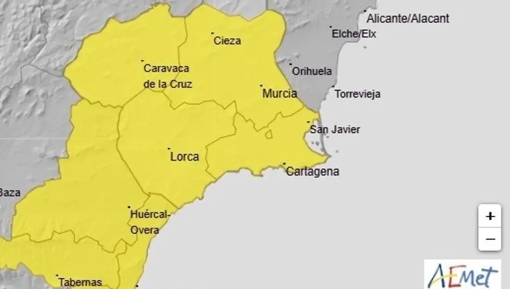 El Ayuntamiento de Lorca mantiene activado el Plan INUNLOR en fase de preemergencia ante el nivel amarillo por lluvias