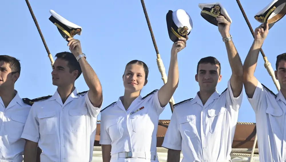 La princesa Leonor a su llegada a Montevideo