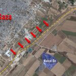Localización de la base israelí de Nahal Oz, junto a la frontera con Gaza