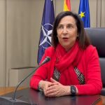 Robles, durante su intervención sobre el envío de tropas a Ucrania
