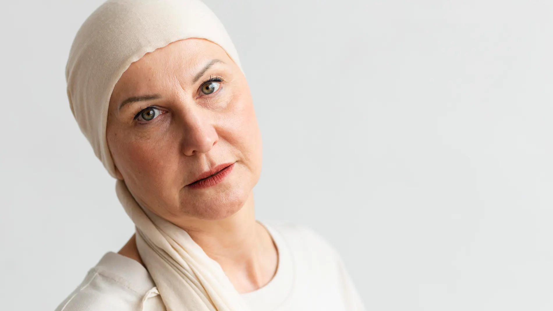 Mujer paciente de cáncer