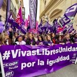 Manifestación con motivo del Día Internacional de la Mujer convocada por UGT y CCOO