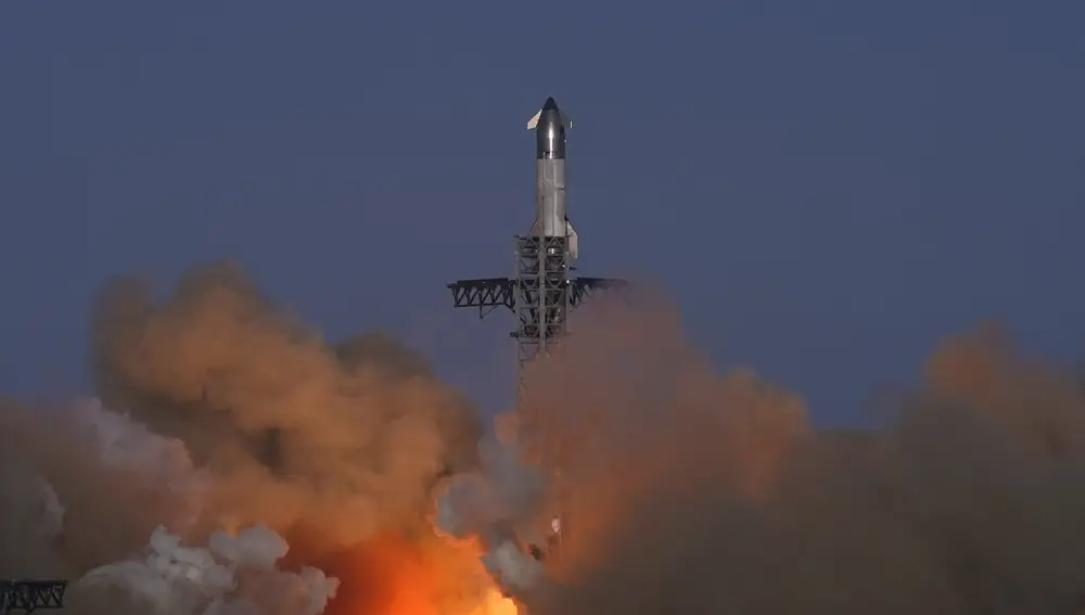 SpaceX's mega rocket Starship lifts off for a test flight from Starbase in Boca Chica, Texas, Thursday, March 6, 2025.