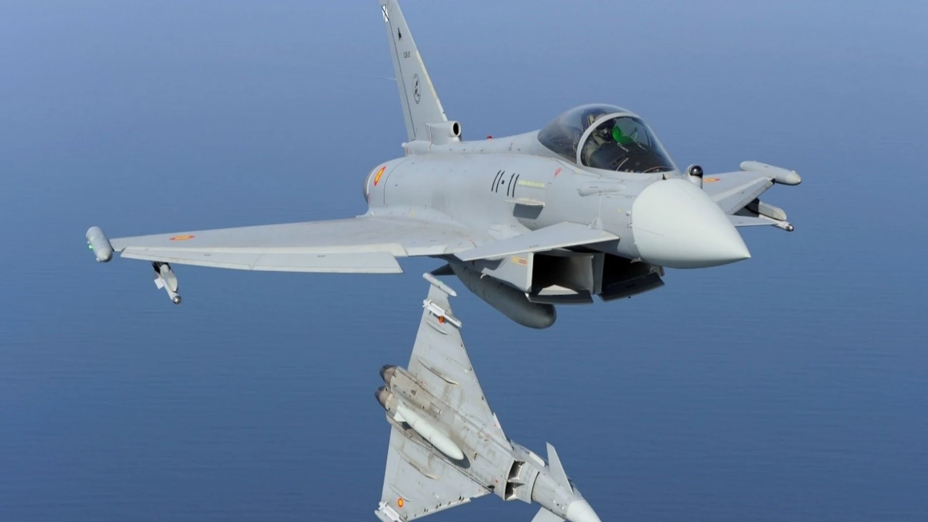 Cazas Eurofighter del Ala 11 como los que participarán en las maniobras de defensa aérea