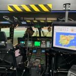 Imagen del interior del simulador NH90 "Lobo" entregado al Ala 48.