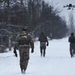 Soldadaos ucranianos en la región de Donetsk 