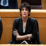La ministra socialista Elma Saiz, encargada de las competencias de inmigración, en el Senado