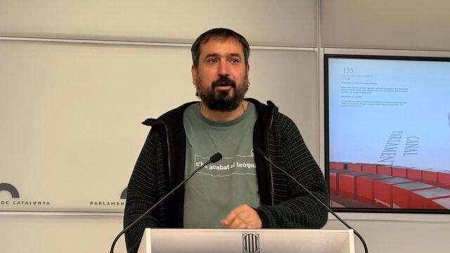 El diputado de la CUP Dani Cornellà en rueda de prensa este martes