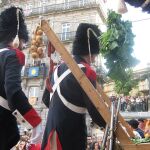 Recreación de las tropas francesas en la Puerta del Sol. 