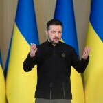 Conferencia de prensa del presidente ucraniano Volodymyr Zelensky en Kiev