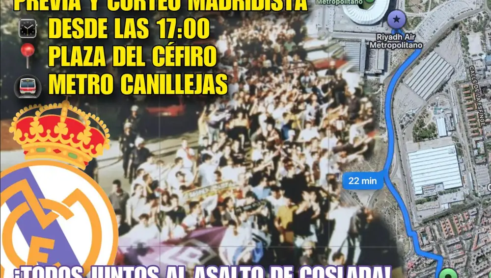 Traslado de los aficionados del Real Madrid