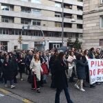 Profesores salen a la calle en Ourense contra el "desprecio" a su profesión y en apoyo a su compañera del IES As Lagoas