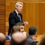 El presidente gallego, hoy, en la sesión de control. 
