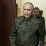 Russian President Putin visits military headquarters in the Kursk region