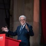 El presidente de Foment del Treball, Josep Sánchez Llibre, durante una rueda de prensa, en Barcelona, Catalunya (España)