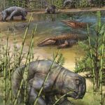 Reconstrucción artística de la región que sirvió de oasis a la vida tras la extinción